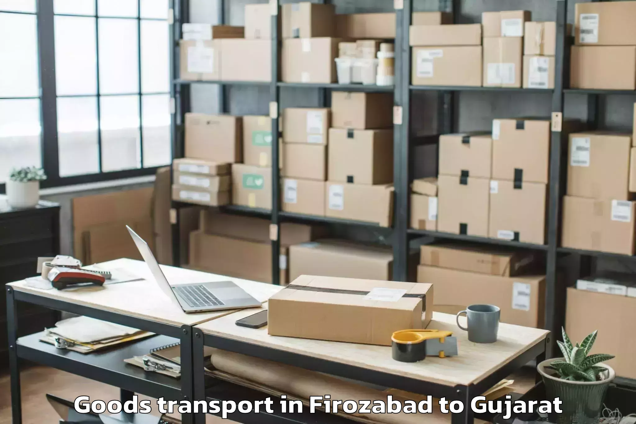 Quality Firozabad to Childrens University Gandhinag Goods Transport